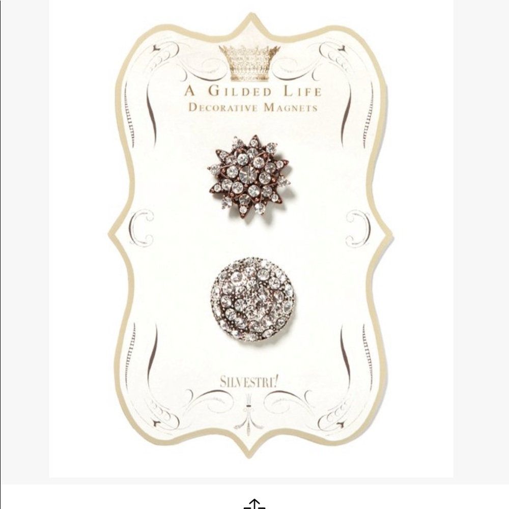 Demdaco-The Gilded Life-Decorative Rhinestone magnet set-  1" diameter NWT